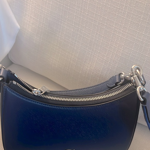 Coach Navy Hobo Crossbody Bag with 2 Straps - Picture 8 of 11